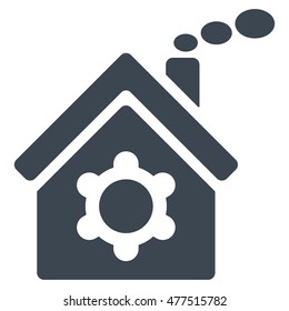 Plant Building icon. Vector style is flat iconic symbol, smooth blue color, white background.
