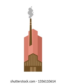 Plant building isolated. Factory construction vector illustration
