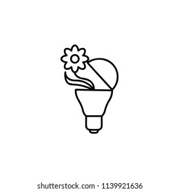 plant in a bulb icon. Element of sturt up icon for mobile concept and web apps. Thin line plant in a bulb icon can be used for web and mobile