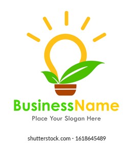 plant bulb light vector logo template. suitable for education, business and natural