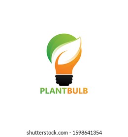 Plant Bulb Logo Template Design