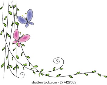 Plant Butterfly Background Stock Vector (Royalty Free) 277429055 ...