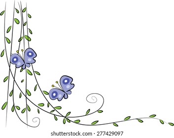 plant with butterfly background
