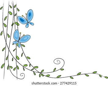 plant with butterfly background