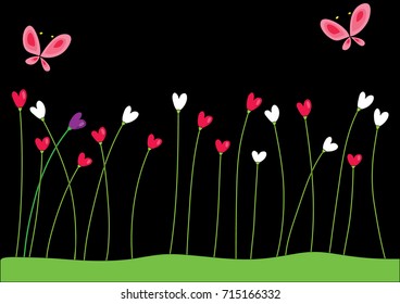 plant and butterfly vector wallpaper