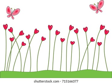 plant and butterfly vector wallpaper