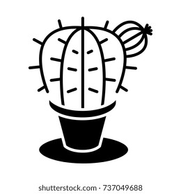 plant cactus  icon, vector illustration, black sign on isolated background