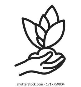 Plant care black line icon. Editable stroke. Home leisure. Outline pictogram for web page, mobile app, promo.