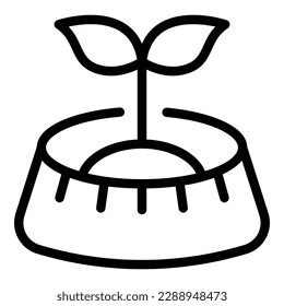 Plant care icon outline vector. Digital science. Eco tree