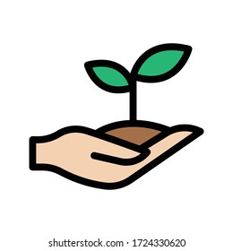 plant care vector flat color icon 