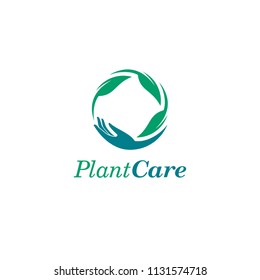 Plant Care vector logo design template.
