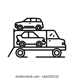Ladungsliniensymbol, Concept-Zeichen, Umriss-Vektorillustration, Linearsymbol.