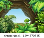 Plant in the cave illustration