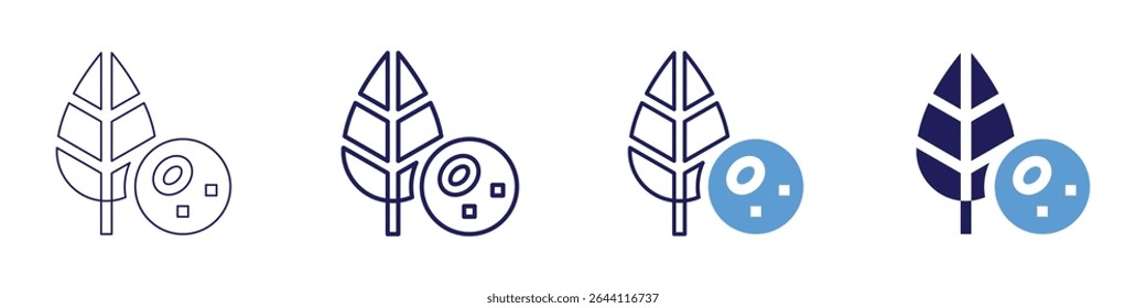 Plant cell icon in 4 different styles. Thin Line, Line, Bold Line, Duotone. Duotone style. Editable stroke.