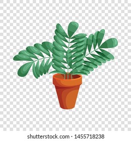 Plant in ceramic pot icon in cartoon style isolated on background for any web design
