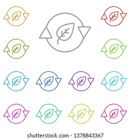 Plant in a circle, the cycle multi color icon. Simple thin line, outline vector of Sustainable Energy icons for UI and UX, website or mobile application