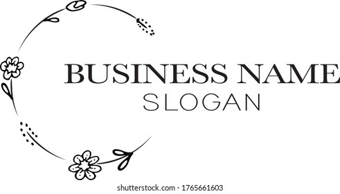 planta con diseño de logotipo de círculo dibujo vectorial