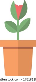 planta con olla marrón de arcilla