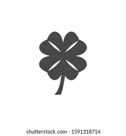 The plant is clover. Simple vector icon. A symbol of good luck.