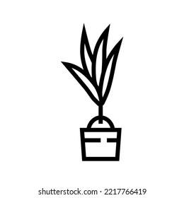 plant coconut coco line icon vector. plant coconut coco sign. isolated contour symbol black illustration