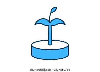 Plant with coin vector icon. Icon related to plant and business. suitable for web site, app, user interfaces, printable etc. flat line icon style. simple vector design editable