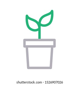 plant colour line vector icon