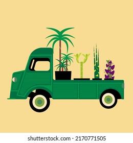 Plant Commercial Truck Garden Services Vintage