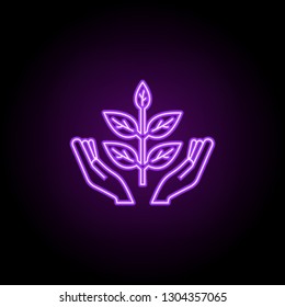 plant conservation outline icon. Elements of Ecology in neon style icons. Simple icon for websites, web design, mobile app, info graphics