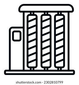 Plant cotton icon outline vector. Sewing factory. Wool loom