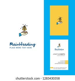 Plant Creative Logo and business card. vertical Design Vector
