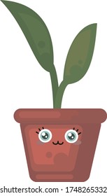 Planta en tita linda , ilustración, vector sobre fondo blanco