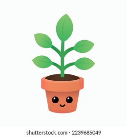 Plant Cute Smiley Emoji Vectorart