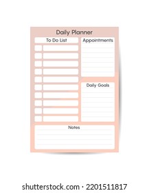 Plant Daily Planner Template in Vector for Notes, To Do List, Goals, and more.
