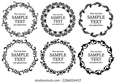 Plant decoration circle frame material set , vector illustration
Decorative plant motif design Frame Element