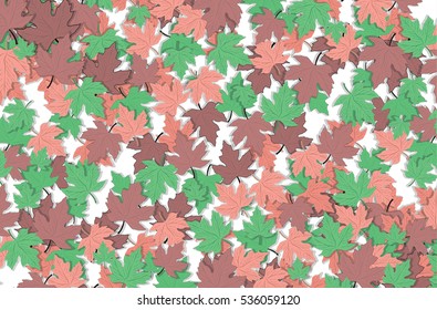 Plant decoration season forest fall tree maple pattern foliage background. Can be used for wallpaper, pattern fills, textile, web page background, surface textures, Image for advertising booklets.