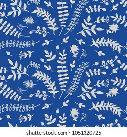 Plant decorative pattern with fine elegant herbs