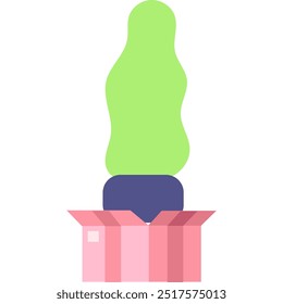 Plant delivery icon flower in cardboard box vector