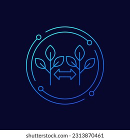 Plant density icon, linear design