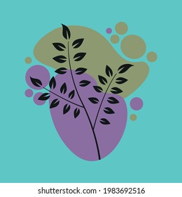 Plant design with abstract background.