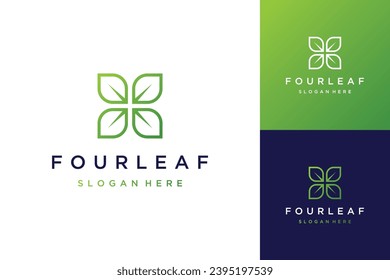 logotipo de diseño de planta o cuatro hojas arregladas