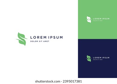 logotipo de diseño vegetal, monograma o iniciales letra S con hojas