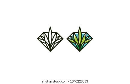 Plant Diamond Logo Vector Icon