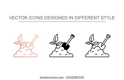 Planta Digging design ícone com fundo branco ilustração stock