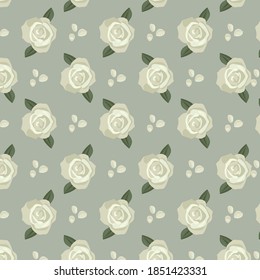 Plant DIGITAL-Papier-Scrapbook-Papier-nahtlose Muster-digitaler Hintergrund - Blumenzargen für Hochzeitspapier - ROSES-FLOWERS