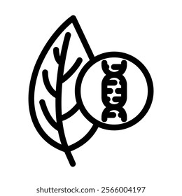 plant dna agri tech line icon vector. plant dna agri tech sign. isolated contour symbol black illustration