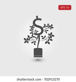 plant the dollar icon concept