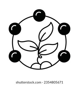 Plant doodle Icon Design illustration. Ecology Symbol on White background EPS 10 File