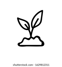 plant doodle icon, vector illustration