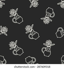 plant doodle seamless pattern background