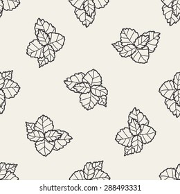 plant doodle seamless pattern background